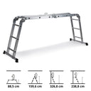 Scala richiudibile in alluminio SOLID W3 con dodici gradini in diverse posizioni di hjh OFFICE