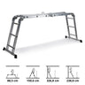Scala richiudibile in alluminio SOLID W3 con dodici gradini in diverse posizioni di hjh OFFICE
