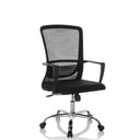 Sedia Home Office STAR-TEC S in nero con schienale in rete e base lucida di hjh OFFICE