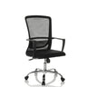 Sedia Home Office STAR-TEC S in nero con schienale in rete e base lucida di hjh OFFICE