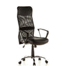 Poltrona Home Office STRYKA nera con seduta in ecopelle e schienale in rete di hjh OFFICE