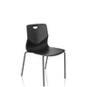 Sedia a quattro gambe T36 V nera con seduta a guscio curva di hjh OFFICE