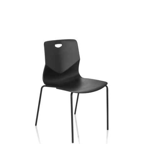 Sedia a quattro gambe T36 V nera con seduta a guscio curva di hjh OFFICE