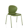 Sedia a quattro gambe verde T36 VI con scocca del sedile arrotondata e gambe sottili di hjh OFFICE