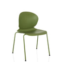 Sedia a quattro gambe verde T36 VI con scocca del sedile arrotondata e gambe sottili di hjh OFFICE