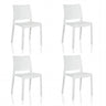 Set di quattro sedie da esterno bianche T37 V 4 con schienale semplice di hjh LIVING