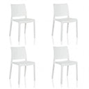 Set di quattro sedie da esterno bianche T37 V 4 con schienale semplice di hjh LIVING