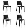 Set di quattro sedie da esterno nere T37 V 4 con semplice schienale di hjh LIVING
