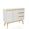 Madia bianca TAROLO I con piedi e maniglie color legno di hjh LIVING