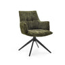 Sedia per sala da pranzo Tavaro con rivestimento in tessuto melange verde e struttura a quattro gambe nera di hjh LIVING