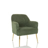 Poltrona Lounge THASSOS verde con rivestimento in tessuto strutturato e gambe dorate di hjh LIVING