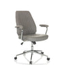 Poltrona Home Office THEO I grigia con impunture sullo schienale e struttura cromata di hjh OFFICE