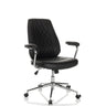Poltrona Home Office THEO I nera con schienale trapuntato e struttura cromata di hjh OFFICE