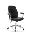 Poltrona Home Office THEO I nera con schienale trapuntato e struttura cromata di hjh OFFICE