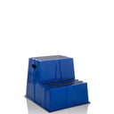 Sgabello blu TIO-E2 con due gradini e superfici antiscivolo di hjh OFFICE