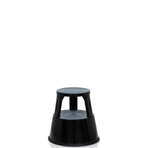 Sgabello TIO-M II nero con due gradini e superfici d'appoggio rotonde di hjh OFFICE
