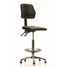 Sedia da banco TOP WORK 11 nera con poggiapiedi e base a stella cromata di hjh OFFICE