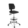 Sedia da banco TOP WORK 11 I nera con poggiapiedi e base a stella cromata su ruote di hjh OFFICE