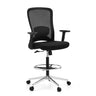 Sedia da lavoro nera Top Work 44 con schienale in rete e base cromata di hjh OFFICE