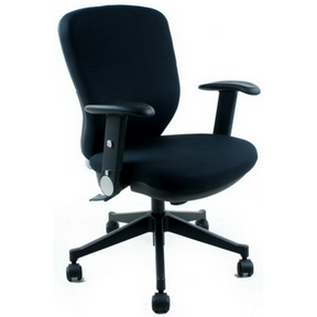 Sedia da ufficio professionale TRAFFIC 20 nera con braccioli e base a stella con ruote di hjh OFFICE
