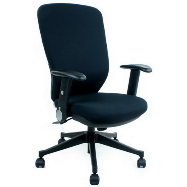 Sedia da ufficio professionale TRAFFIC 30 nera con braccioli e base a stella con ruote di hjh OFFICE