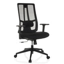 Sedia da ufficio professionale TRAMORE BASE nera con schienale in rete e braccioli di hjh OFFICE
