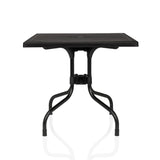 Tavolo pieghevole TRAVANO T1 nero con piano quadrato e struttura curva di hjh LIVING