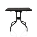 Tavolo pieghevole TRAVANO T1 nero con piano quadrato e struttura curva di hjh LIVING