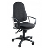 Sedia Home Office TRENDY SY con rivestimento in tessuto antracite e braccioli di Topstar
