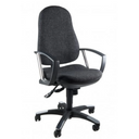Sedia Home Office TRENDY SY con rivestimento in tessuto antracite e braccioli di Topstar
