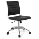 Sedia da ufficio professionale TRISHA con rivestimento nero e base cromata su ruote di hjh OFFICE
