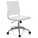 Sedia da ufficio professionale TRISHA con rivestimento bianco e base cromata di hjh OFFICE