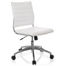 Sedia da ufficio professionale TRISHA con rivestimento bianco e base cromata di hjh OFFICE