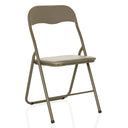 Sedia pieghevole TUDELA BASIC color tortora con rivestimento in PVC e struttura in metallo di hjh OFFICE