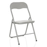 Sedia pieghevole TUDELA BASIC grigia con rivestimento in PVC e struttura metallica argento di hjh OFFICE