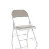 Sedia pieghevole TUDELA W grigia con rivestimento in ecopelle e struttura in metallo bianco di hjh OFFICE