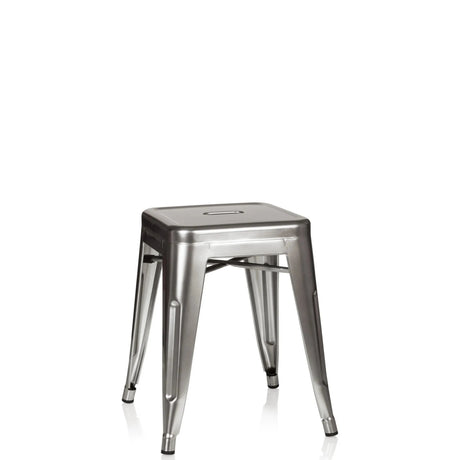 Sgabello bistro VANTAGGIO in metallo color platino con seduta quadrata di hjh OFFICE