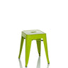 Sgabello bistro verde VANTAGGIO con seduta quadrata e quattro gambe di hjh OFFICE