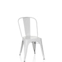 Sedia bistro VANTAGGIO BRUSH in metallo bianca con schienale rotondo di hjh OFFICE