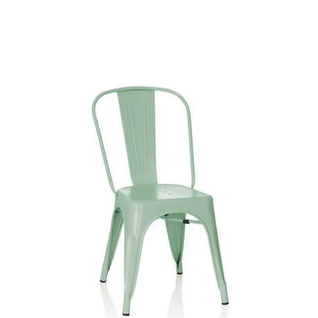 Sedia bistro VANTAGGIO BRUSH in metallo verde pastello con schienale alto di hjh OFFICE