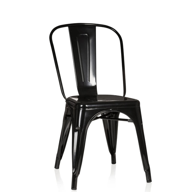 Sedia bistro nera VANTAGGIO COMFORT in metallo lucido con schienale alto di hjh OFFICE