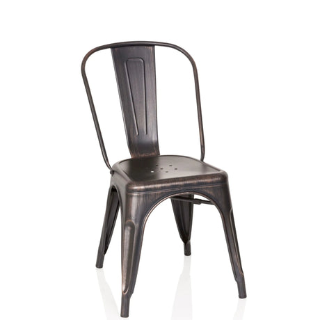Sedia bistro VANTAGGIO COMFORT in look nero-oro con struttura in metallo e schienale curvo di hjh OFFICE