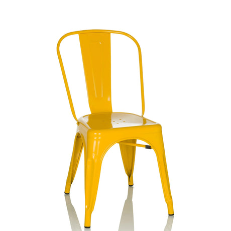 Sedia bistro VANTAGGIO COMFORT gialla in metallo con schienale curvo di hjh OFFICE