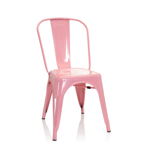 Sedia bistro VANTAGGIO COMFORT in metallo rosa con schienale rotondo di hjh OFFICE