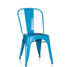 Sedia bistro VANTAGGIO COMFORT in metallo azzurro con schienale curvo di hjh OFFICE