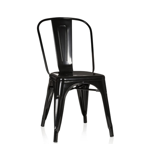 Sedia bistro nera VANTAGGIO COMFORT in metallo lucido con schienale alto di hjh OFFICE