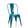 Sedia bistro VANTAGGIO COMFORT in metallo color blu petrolio con schienale curvo di hjh OFFICE