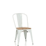 Sedia bistro bianca VANTAGGIO COMFORT W con seduta in legno chiaro e struttura in metallo di hjh OFFICE