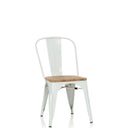 Sedia bistro bianca VANTAGGIO COMFORT W con seduta in legno chiaro e struttura in metallo di hjh OFFICE