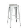 Sgabello da bar VANTAGGIO HIGH bianco in metallo con quattro gambe e poggiapiedi di hjh OFFICE